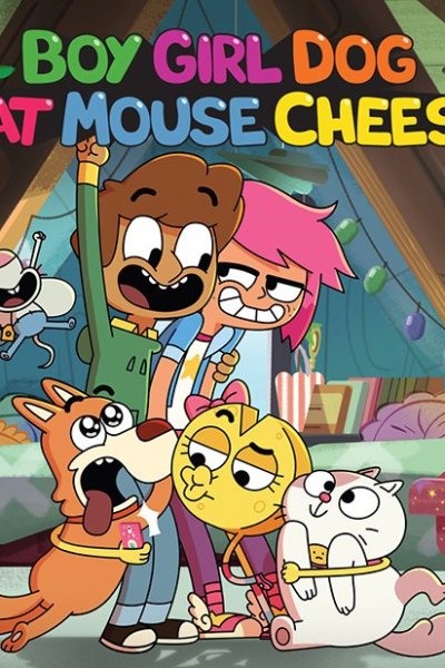 Image Boy Girl Dog Cat Mouse Cheese